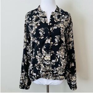 Guess Black and Cream Floral Jacket